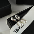 Chanel CC Pearl-Effect Drop Earrings