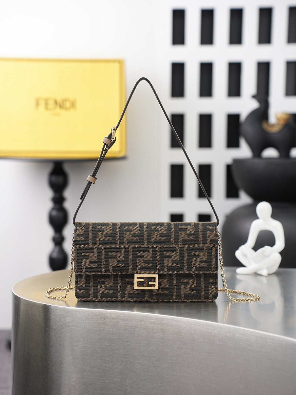 Fendi FF Monogram Chain Shoulder Bag