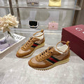 Gucci Run Sneaker – Camel GG Canvas & Suede