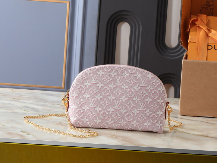 Louis Vuitton Blush Pink Monogram Chain Crossbody Pouch