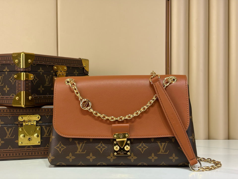 Louis Vuitton Favorite MM Monogram Canvas & Caramel Leather Chain Bag