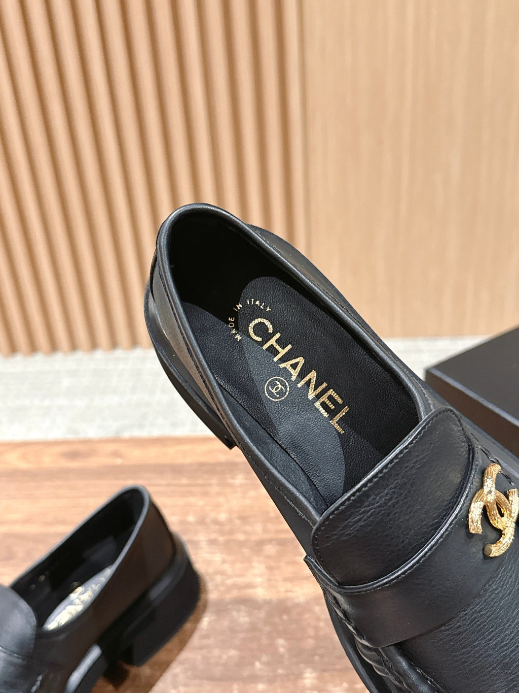 CHANEL 25S DOUBLE MONK STRAP PLEATED LOAFERS BLACK IN CALFSKIN